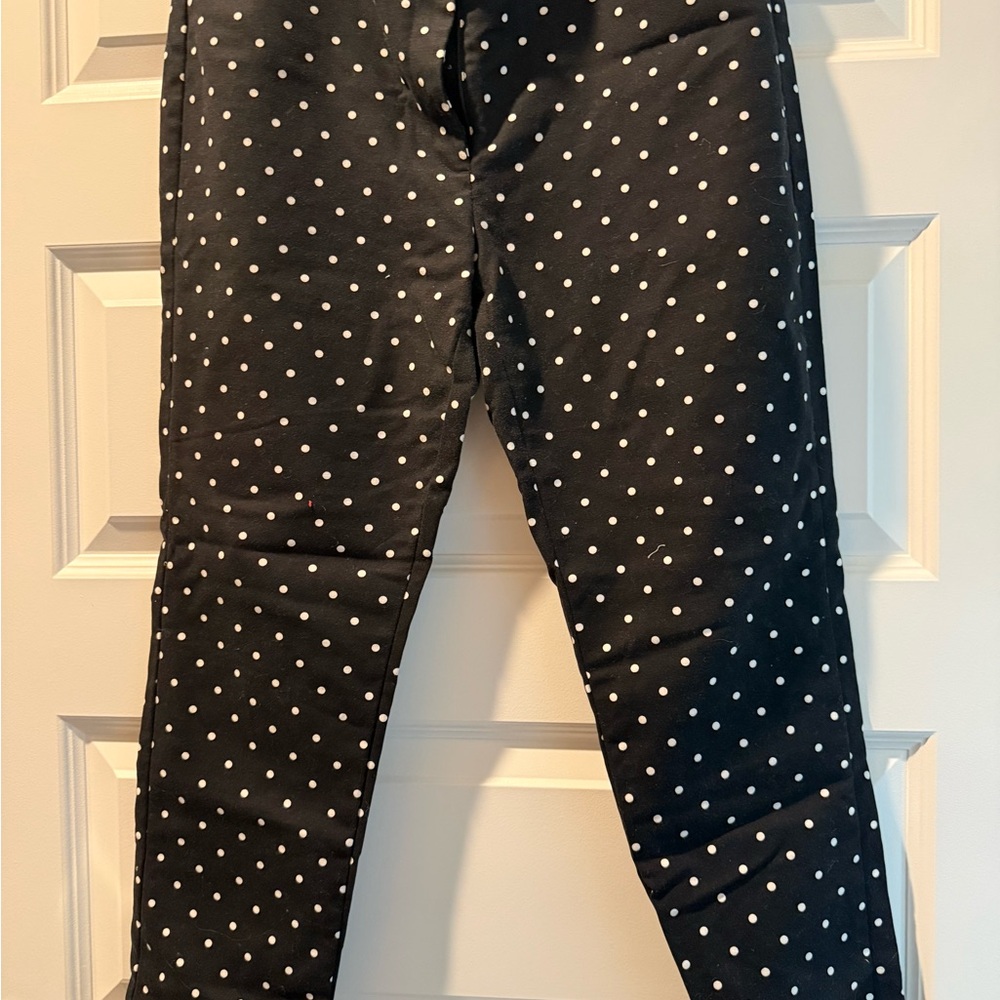 White House Black Market Black Polka Dot Skinny Pants